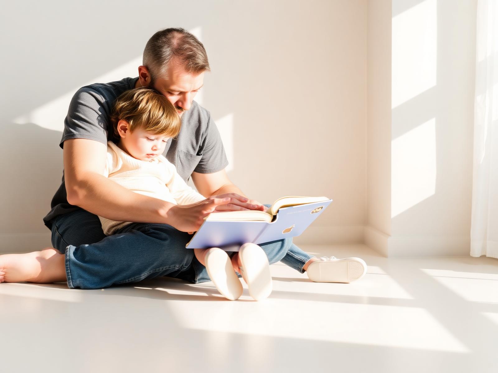 Parent and child reading together